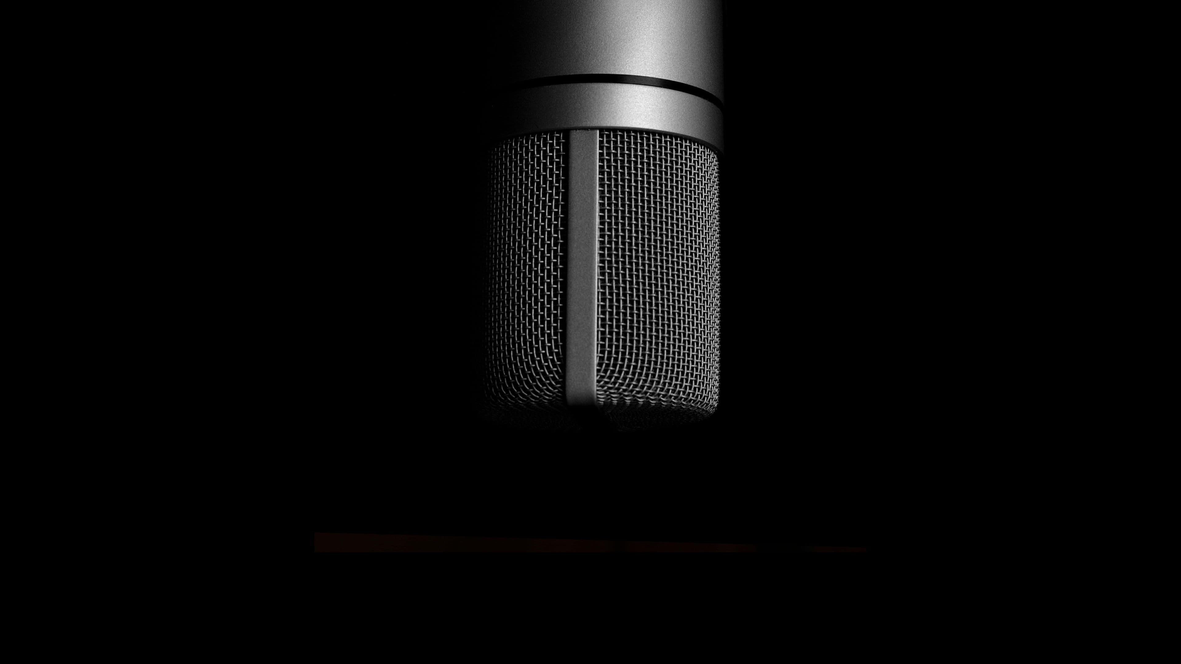 Close-up of a studio microphone